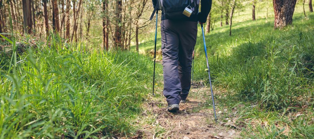 Male hiker doing trekking