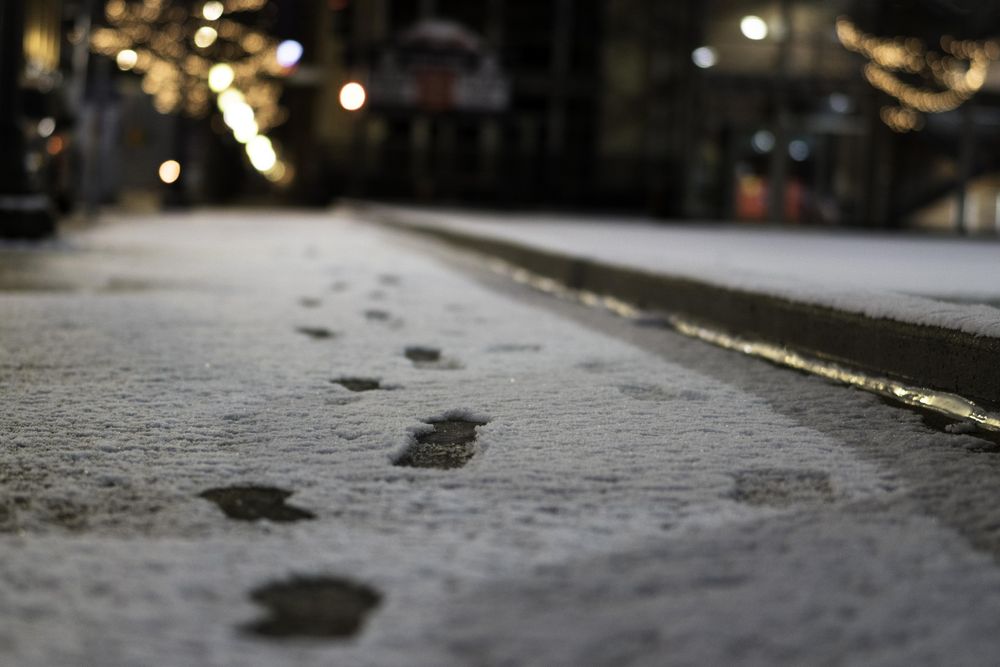 Foot prints in the snow