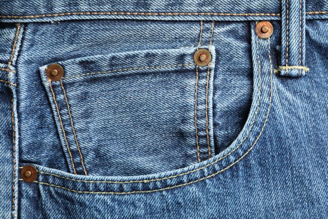 Classic jeans textured background, close up