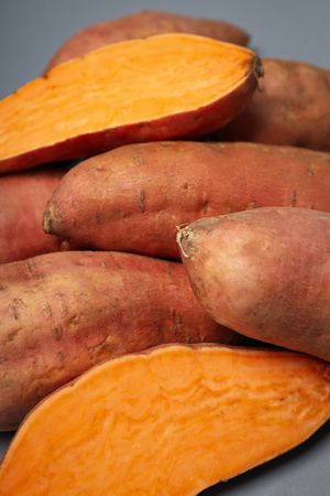 Concept of vegetables, sweet potato, close up