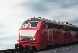 Locomotive train and railway platform