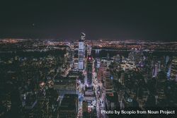 Aerial view of New York city during night time 0gR17b