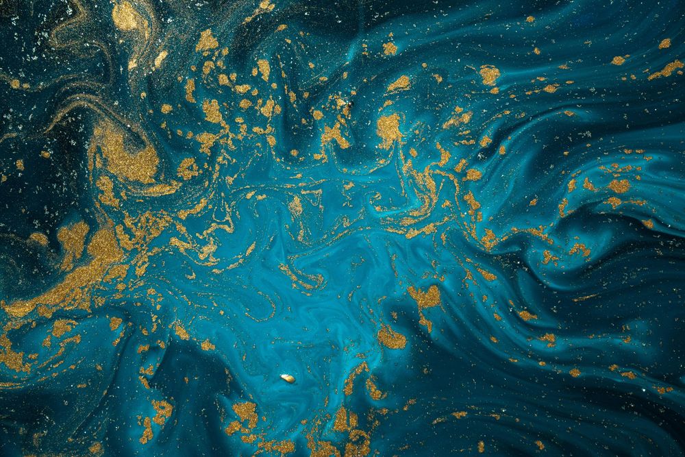 Blue and gold marble texture