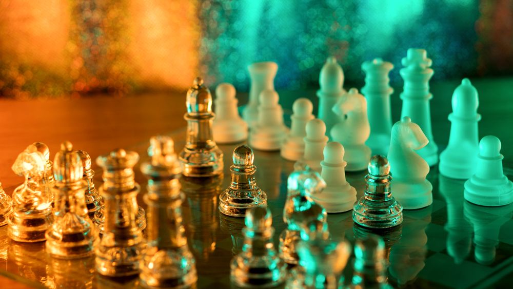 Glass transparent chess background