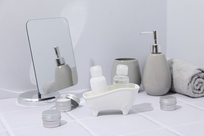 Concept of cosmetic and beauty care accessories