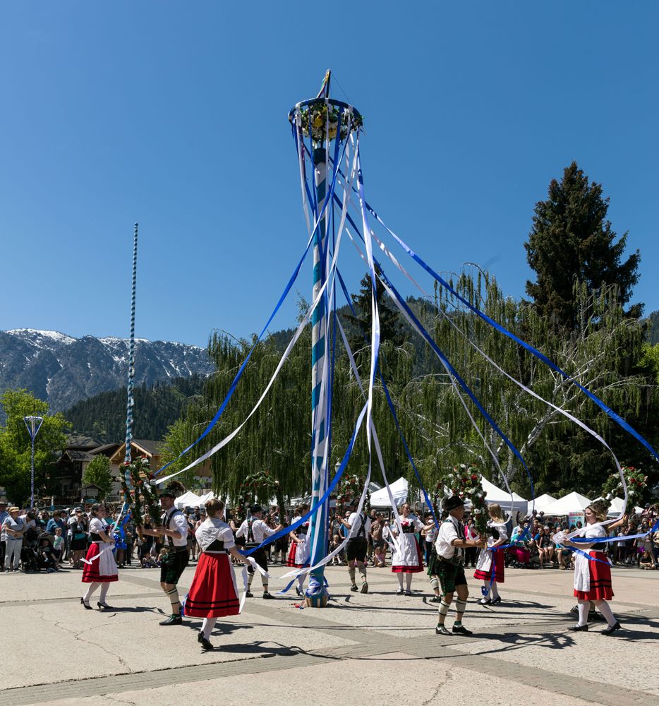 Scene at the Bavarian Celebration of Spring festival in Leavenworth, Washington