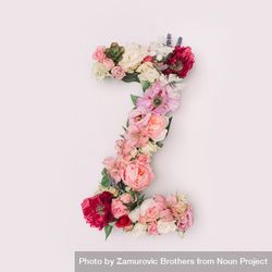 Letter Z made of real natural flowers and leaves 5zdzob