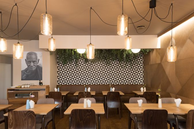 Interior of cozy restaurant