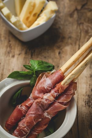 Gressinis with spanish serrano ham