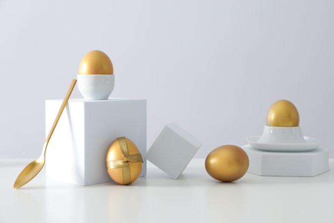 Concept of Richness and prosperity, golden eggs