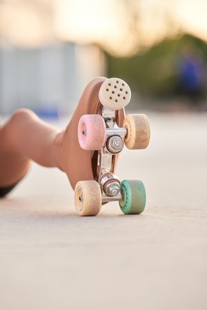 Unrecognizable girl in roller skate