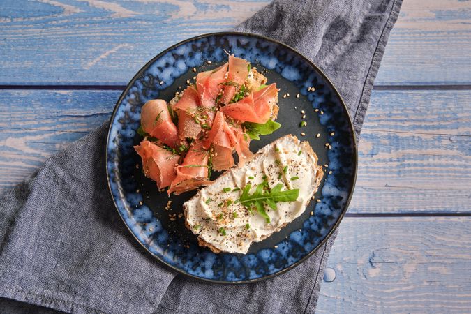 Appetizing fresh bruschetta served on plate