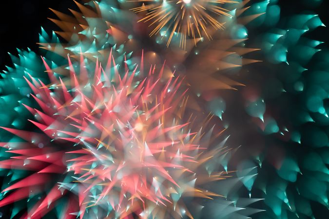Bright fireworks on night sky