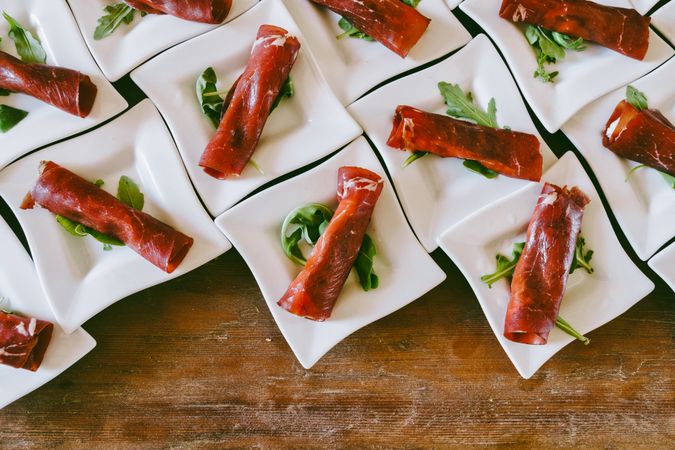 Elegant Meat Appetizers - Gourmet Culinary Display