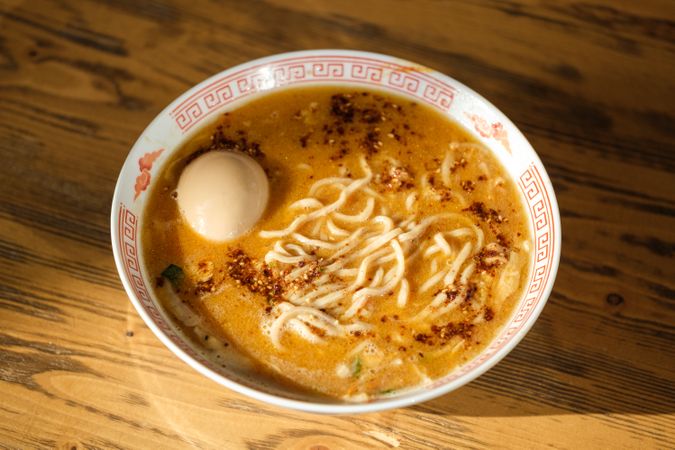 bowl with noodle soup