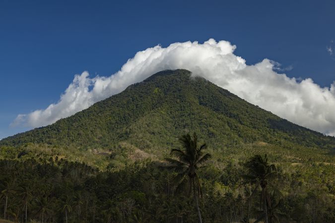 View of Mount Tangkoko, a stratovolcano, located in Tangkoko National Park, Indonesia