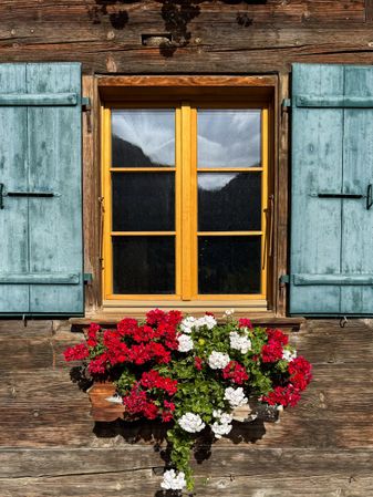 Rougemont Chalet Window with flowers