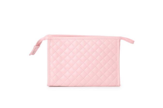 Bath accessories, toilet bag, isolated on plain background