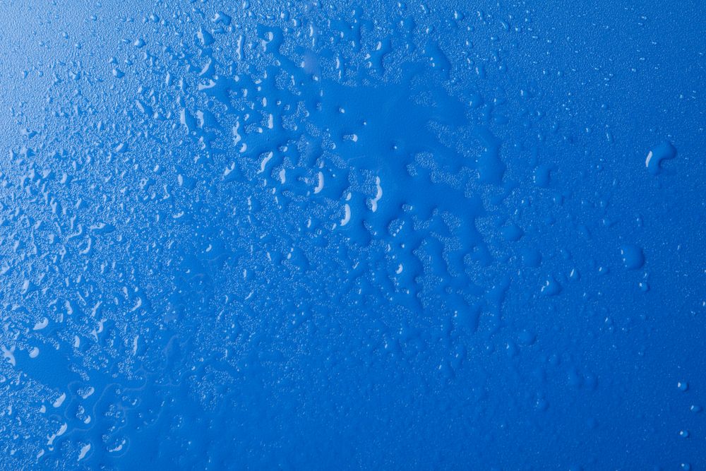 Plastic blue wet surface