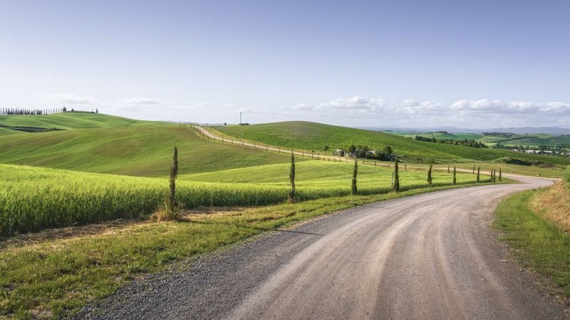 Monteroni d'Arbia, route of the via Francigena, Siena, Tuscany, Italy