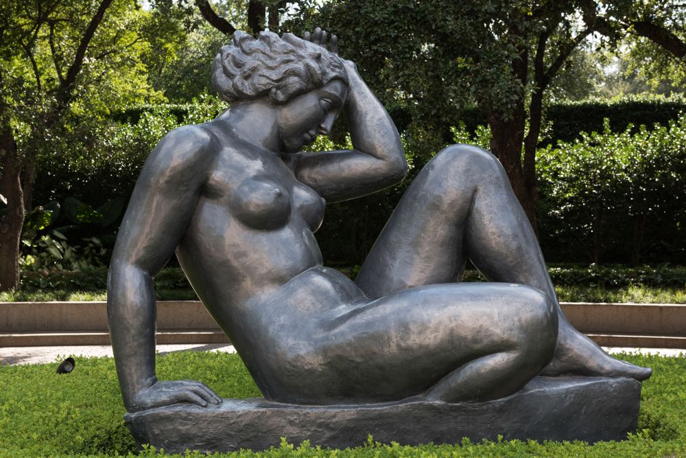 Sculpture on the grounds of a house designed by architect I.M. Pei, Fort Worth, Texas