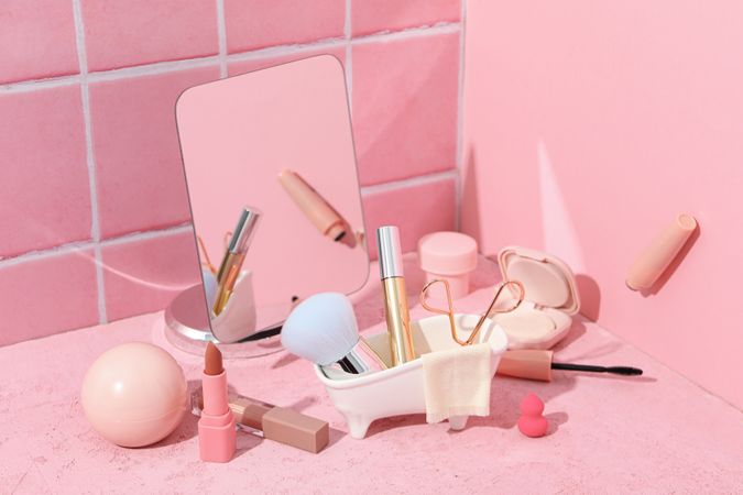 Concept of cosmetic and beauty care accessories