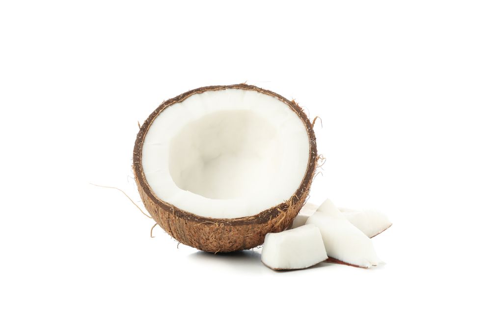 Coconut isolated on plain background. Tropical fruit