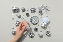 Concept of different cosmetics, different winter cosmetics