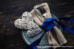 Blue table setting with Valentine theme 5nggZ2