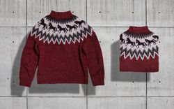 Winter sweater on concrete
