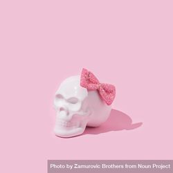 Skull with pink bow tie 5q9No5