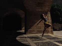 Anonymous ballet dancer performing on street