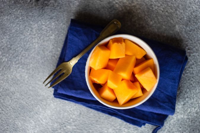 Bowl of fresh cantaloupe