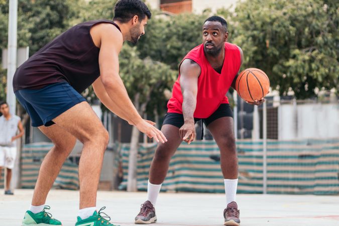 Men Dominating the Basketball Court