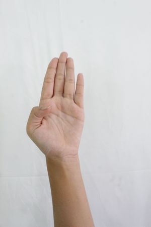 Hand Symbol of the Letter B for the Deaf and Mute