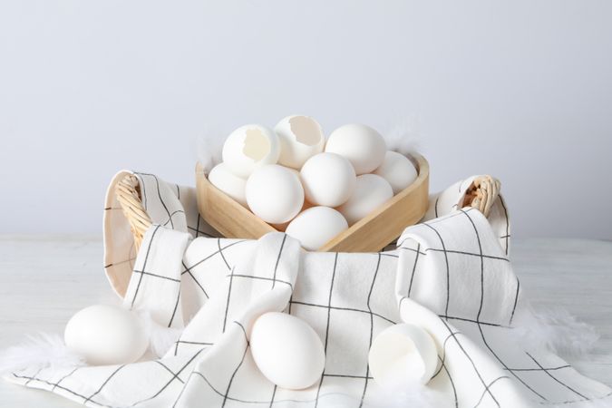 Concept of fresh and natural farm product - eggs