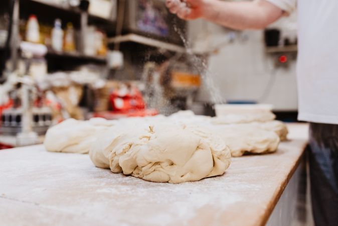 Tray with pig shaped desserts in bakery