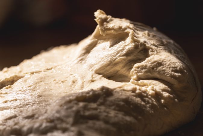 Raw dough close-up with no yeast