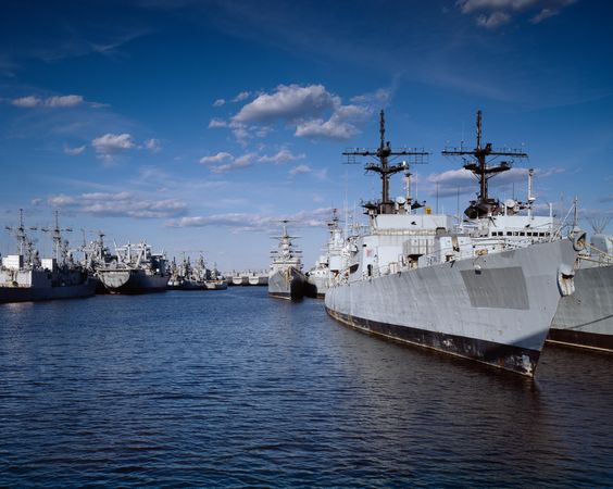 Mothballed Navy Ship Fleet, Philadelphia, Pennsylvania
