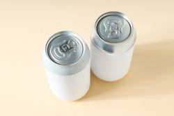 Concept of drink, blank cans with space for label