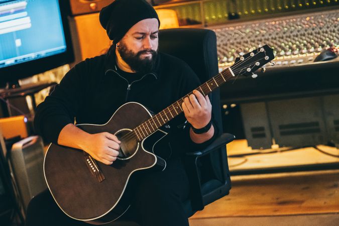 Musician playing guitar