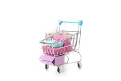 Concept of shopping, discounts, isolated on light background