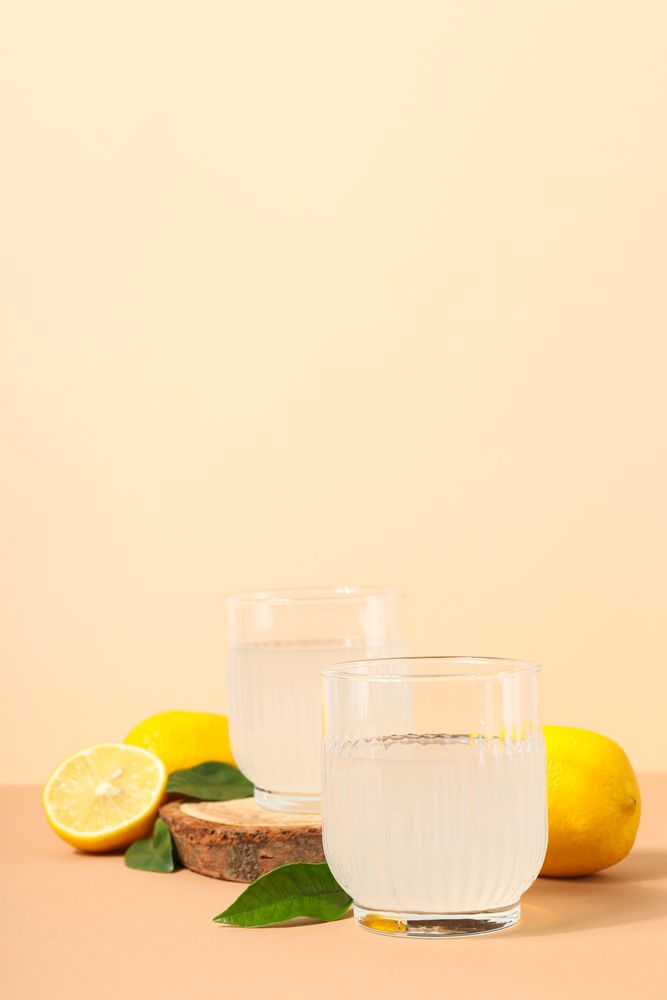 Concept of fresh summer drink - Limoncello cocktail
