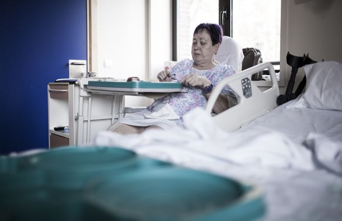 Mature woman hospitalized