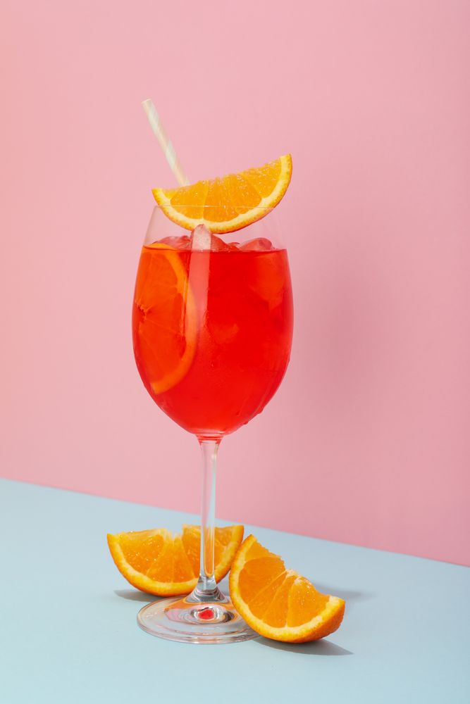 Glass of Italian Spritz, delicious summer cocktail