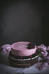 Strawberry tart on table