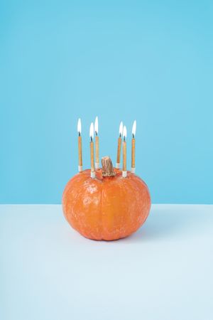 Squash with birthday candles