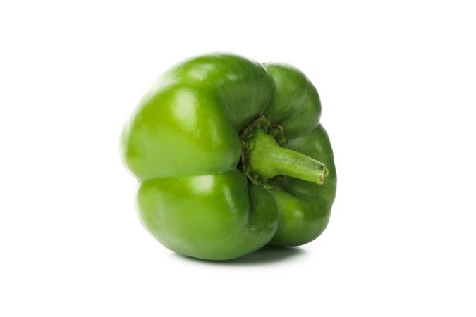 Fresh green pepper isolated on blank background
