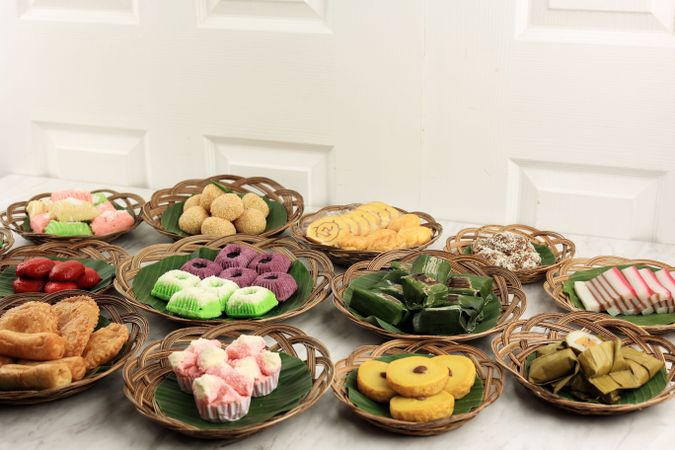 Jajan Pasar Festive Various Colorful Indonesia Traditional Food