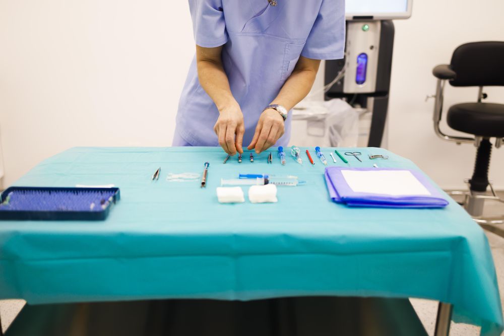 Optometrist with surgical tools